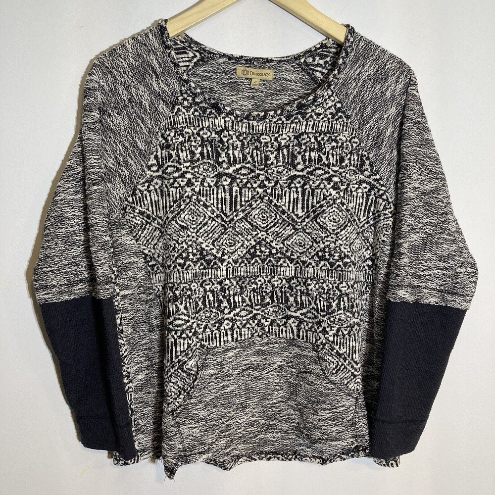 Democracy Monochrome Geometric Sweater